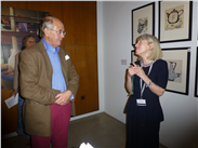Lawrence Holden & curator France Pritchard in conversation. Tibor Reich exhibition.